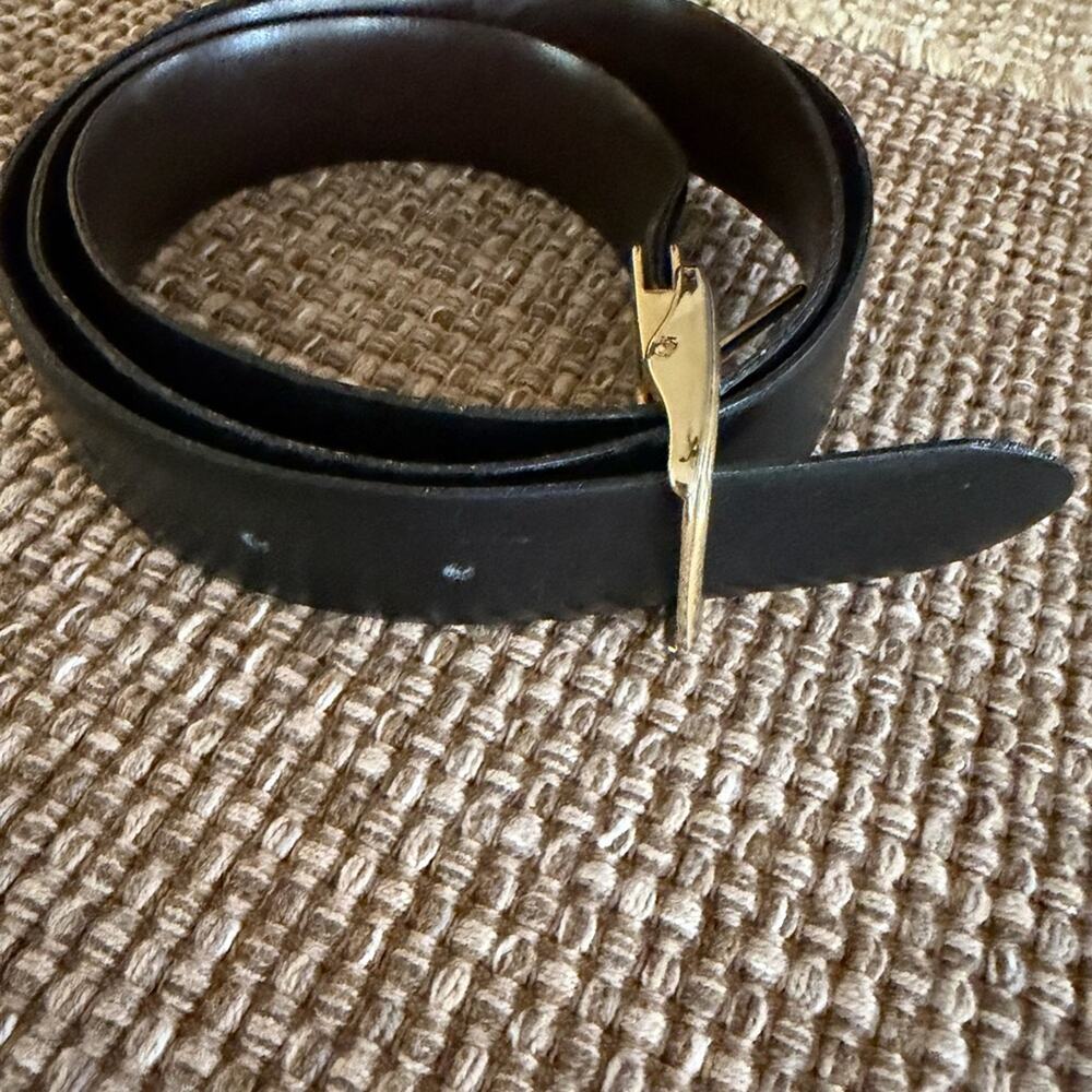 Christian Dior Black /Brown Belt with Gold Buckle - Picture 9 of 12
